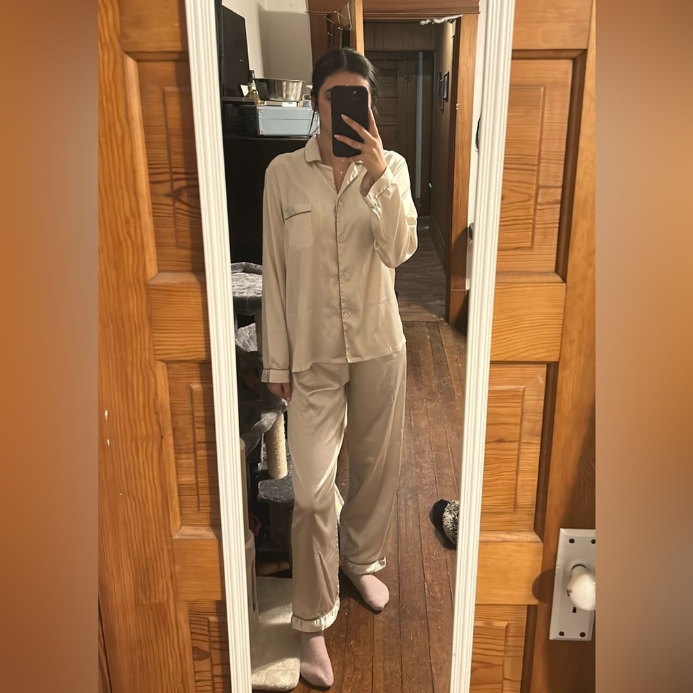 White Silk Victoria Secret pj set